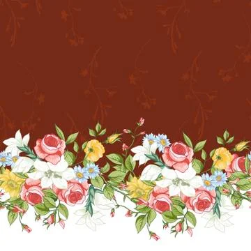 Seamless Floral Border Stock Illustration