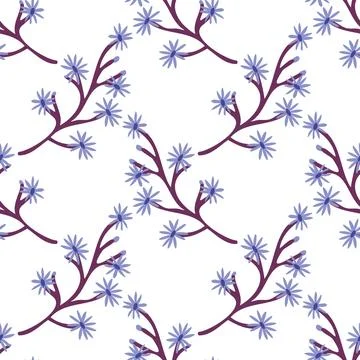 Seamless floral branches Stock Illustration