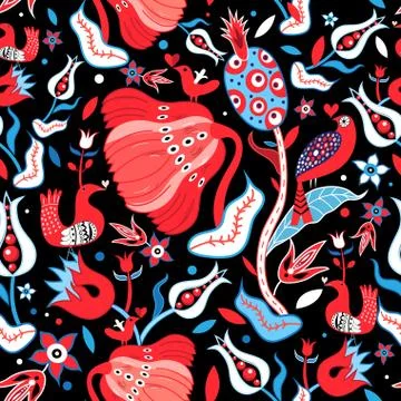Seamless floral bright pattern Stock Illustration