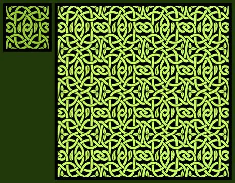 Seamless floral celtic pattern Stock Illustration