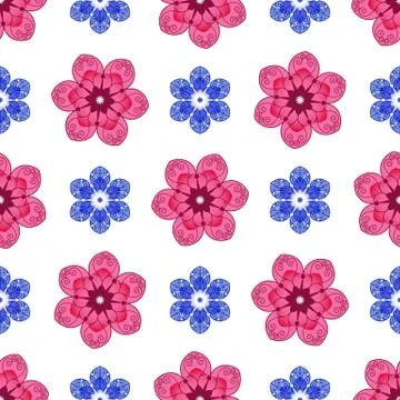 Seamless floral colorful pattern Stock Illustration