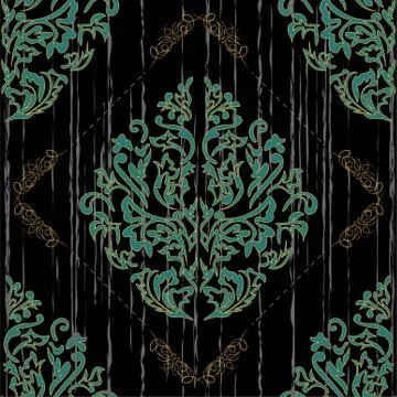 Seamless floral Damascus wallpaper pattern. Vector illustration. Stock Illustration