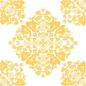 Seamless floral Damascus wallpaper pattern. Vector illustration. Stock Illustration