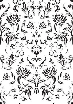 Seamless floral damask background vector Stock Illustration