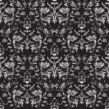 Seamless floral damask background vector Stock Illustration