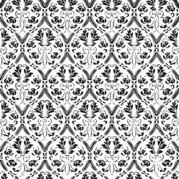 Seamless floral damask background vector Stock Illustration