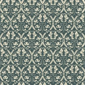 Seamless floral damask background vector Stock Illustration