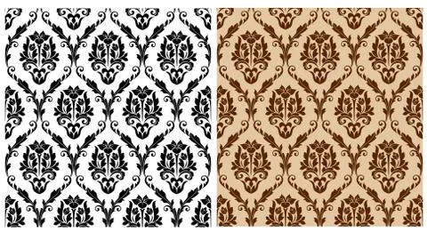 Seamless floral damask pattern Stock Illustration