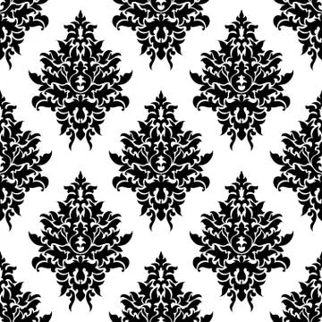 Seamless floral damask pattern Illustrazione stock