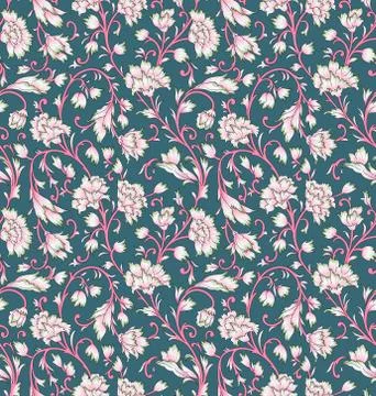 Seamless floral design pattern background Stock Illustration