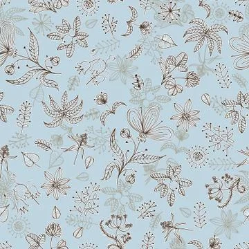 Seamless floral doodle pattern Illustrazione stock