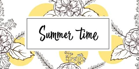 Seamless floral hand drawn pattern. Sketched flower print in soft colors Stock Illustration