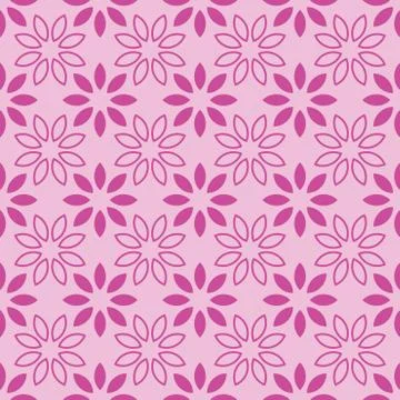 Seamless Floral leaf Pattern Pink and Rose Vector Illustration, イラスト素材