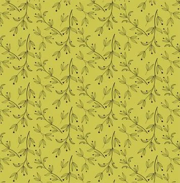 Seamless Floral Leaf vector - EPS Pattern on a light green background 库存插图