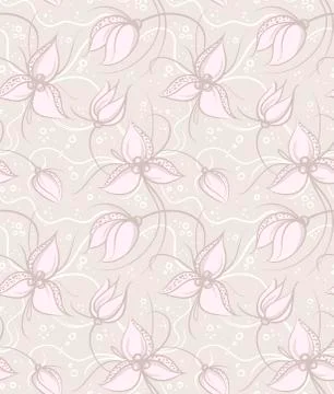Seamless Floral Light Background Stock Illustration