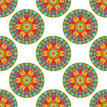 Seamless Floral Mandala Pattern. Stock Illustration
