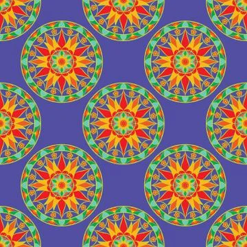 Seamless Floral Mandala Pattern Stock Illustration