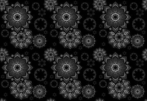 Seamless Floral Mandala Pattern Stock Illustration