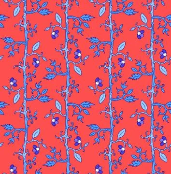 Seamless floral oriental pattern with vines. Stylized indian flowers Stock Illustration