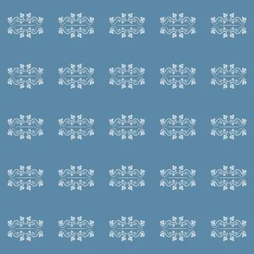 Seamless floral ornament pattern on blue background 스톡 일러스트
