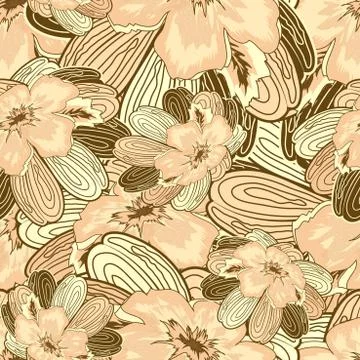 Seamless Floral Ornamental Pattern Illustrazione stock