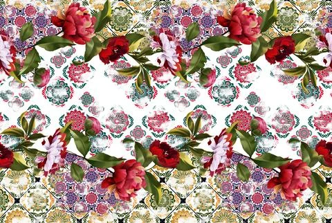 Seamless floral patchwork pattern. Stock Illustration