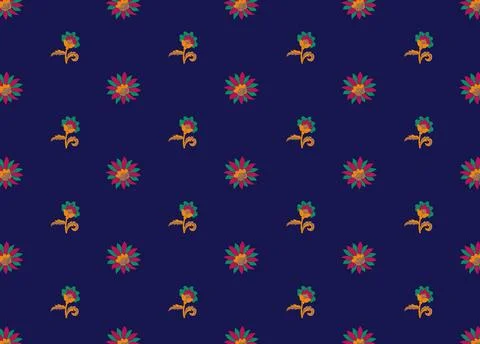 Seamless floral patchwork pattern with roses and meadow flowers Illustrazione stock