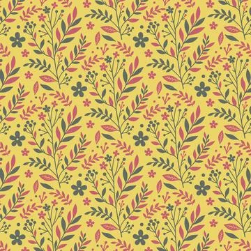 Seamless floral pattern with abstract botanical elements for wallpaper fashion Stock Illustration