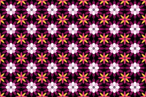 Seamless floral pattern, Abstract flowers seamless pattern Stock Illustration