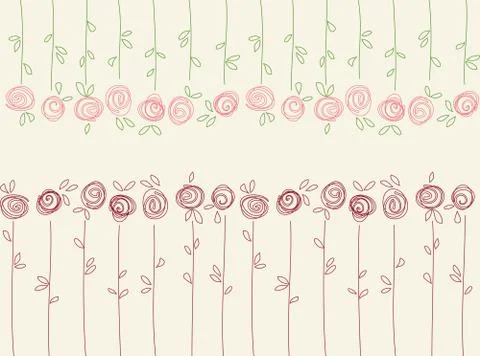Seamless floral pattern with abstract roses flowers Stock Illustration