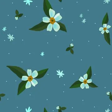 Seamless floral pattern with apple blossom flowers Stock Illustration