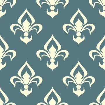 Seamless floral pattern with arabesque element Stock Illustration