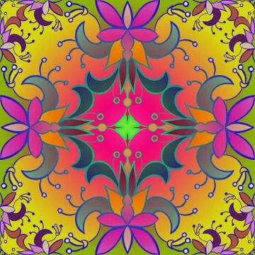 Seamless floral pattern background. Bright Stock Illustration