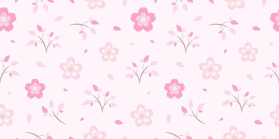 Seamless floral pattern background, Flower vector illustration, Hand drawn de Stock Illustration