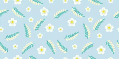 Seamless floral pattern background, Flower vector illustration, Hand drawn de Stock Illustration