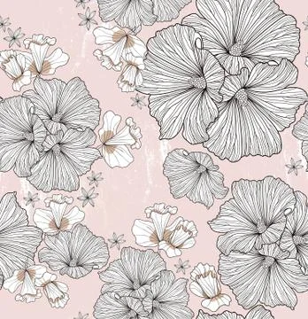 Seamless floral pattern. background with flowers and leafs. Stock Illustration