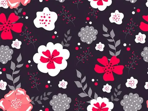 Seamless Floral Pattern Background. Stock Illustration
