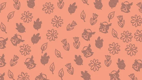 Seamless Floral Pattern Background Pink Peach Decorative Textile 库存影片 331213271