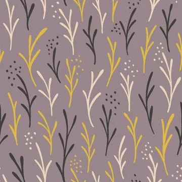Seamless floral pattern. Background with stylezed leaves. Simple vector Illustrazione stock