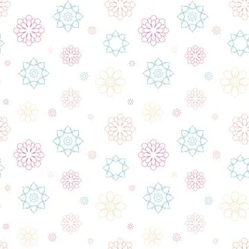 Seamless floral pattern background, Vector flower ornament, Hand drawn decora Illustrazione stock