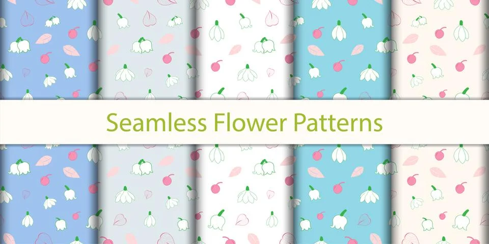 Seamless floral pattern background, Vector flower ornament, Hand drawn decora Stockillustratie