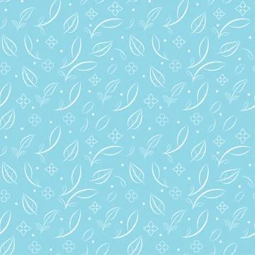 Seamless floral pattern background, Vector flower ornament, Hand drawn decora Stock Illustration