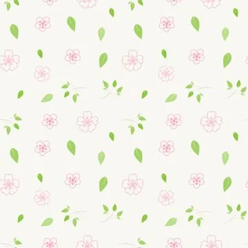 Seamless floral pattern background, Vector flower ornament, Hand drawn decora Illustrazione stock