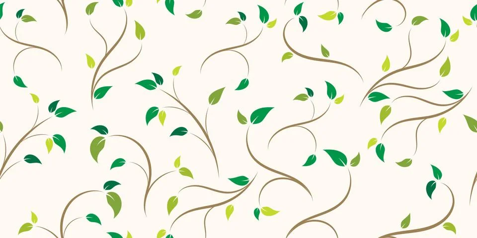 Seamless floral pattern background, Vector flower ornament, Hand drawn decora Stock Illustration