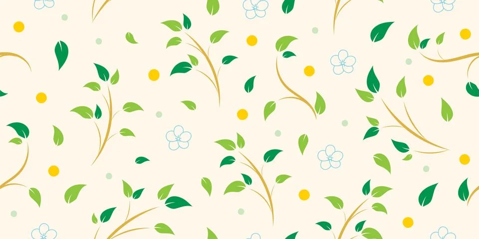 Seamless floral pattern background, Vector flower ornament, Hand drawn decora Stock Illustration