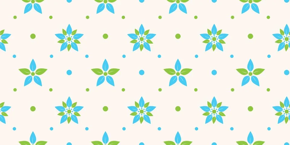 Seamless floral pattern background, Vector flower ornament, Hand drawn decora Stock Illustration