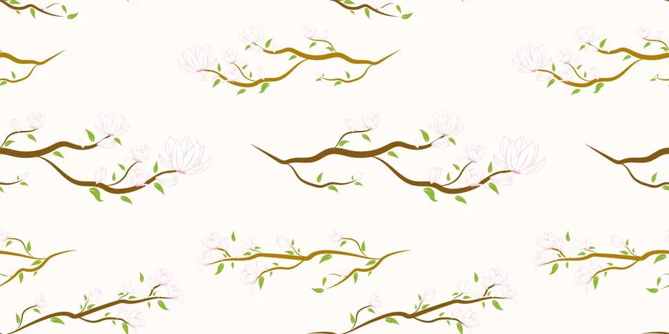 Seamless floral pattern background, Vector flower ornament, Hand drawn decora Illustrazione stock