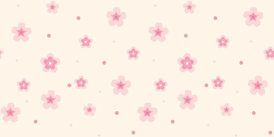Seamless floral pattern background, Vector flower ornament, Hand drawn decora Stock Illustration