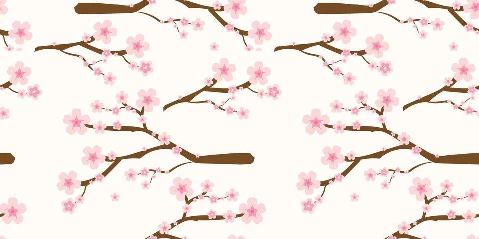 Seamless floral pattern background, Vector flower ornament, Hand drawn decora Stock Illustration