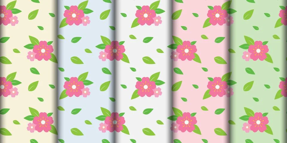 Seamless floral pattern background, Vector flower ornament, Hand drawn decora Stock Illustration